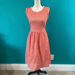 Rebecca Minkoff Women's Eyelet Shelly Dress in Orange Pink in size 2